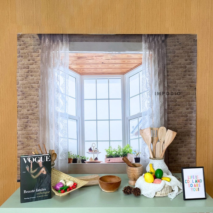 IMPODIO Background foto 3D live streaming - photo produk studio custom motif - latar gulung lembaran