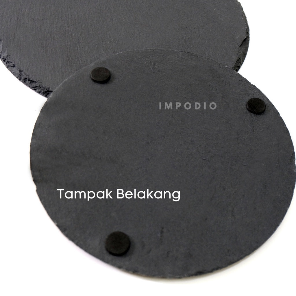 IMPODIO Rounded Stone Steak Piring batu bulat aesthetic high quality props