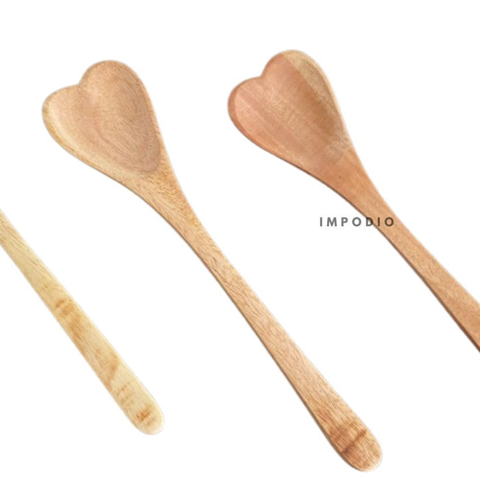 IMPODIO sendok kayu bentuk LOVE - love spoon Props foto - tampak samping