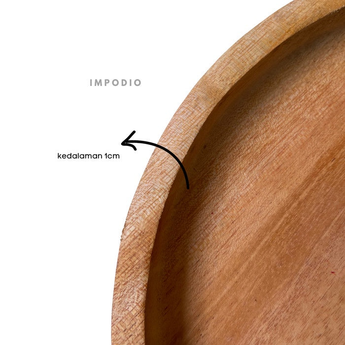 IMPODIO Nampan kayu Bulat D-20cm - Custume Grafit props