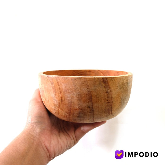 IMPODIO Mangkok Kayu Mahoni Diameter 15cm dan 18cm - Mangkuk wooden bowl