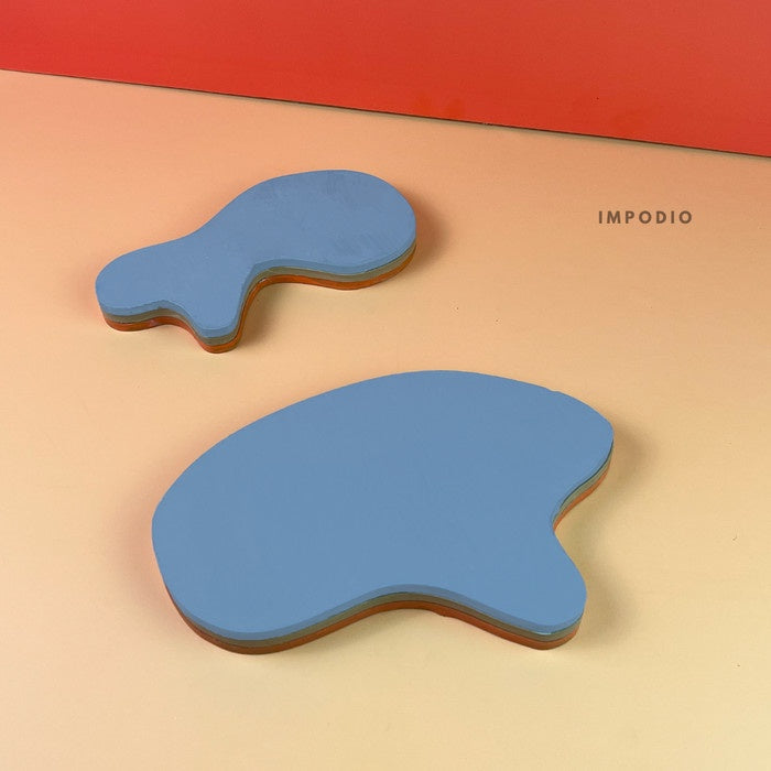 IMPODIO Tatakan bentuk abstrak - Photo Props aesthetic kayu 5 warna