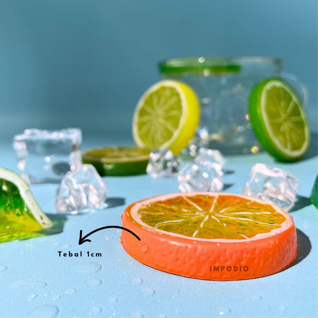 IMPODIO Lemon artficial slice / potongan buah lemon palsu Props foto produk