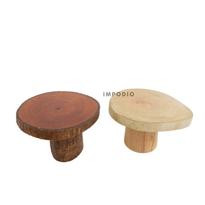 IMPODIO wooden stand cake props foto – tier tatakan kayu kue cupcake
