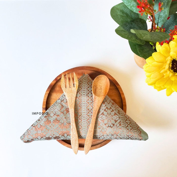 IMPODIO Napkin tenun etnic uk 50x50cm - Props foto studio - dalam penggunaan