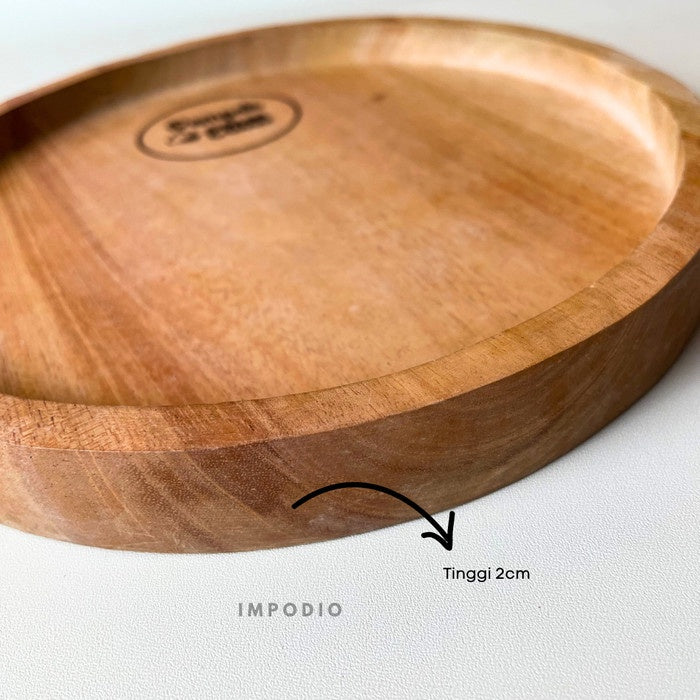 IMPODIO Nampan kayu Bulat D-20cm - Custume Grafit props
