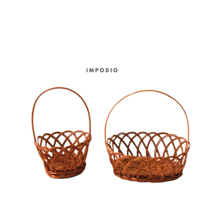 IMPODIO Mini rantang parcel bambu / keranjang rotan hampers