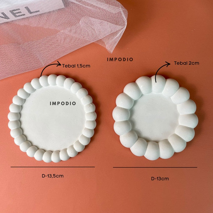 IMPODIO Bubble concrete puffy - coaster tray terazzo - Props foto