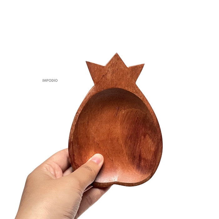 IMPODIO piring kayu bentuk nanas kayu mahoni food grade finishing halus