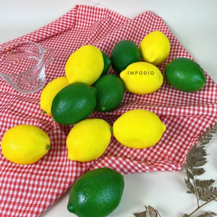 IMPODIO Buah Lemon palsu full size – artificial lemon Props