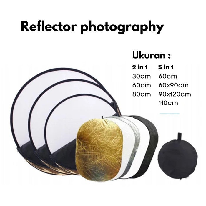Reflektor 5 in 1 semua ukuran Impodio foldable reflector