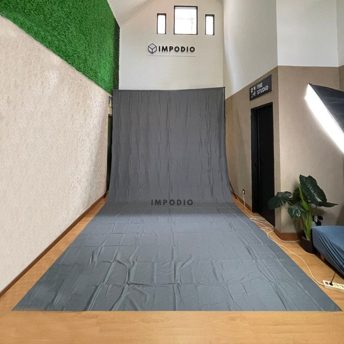 IMPODIO Kain abu-abu polos background-greenscreen profesional grade