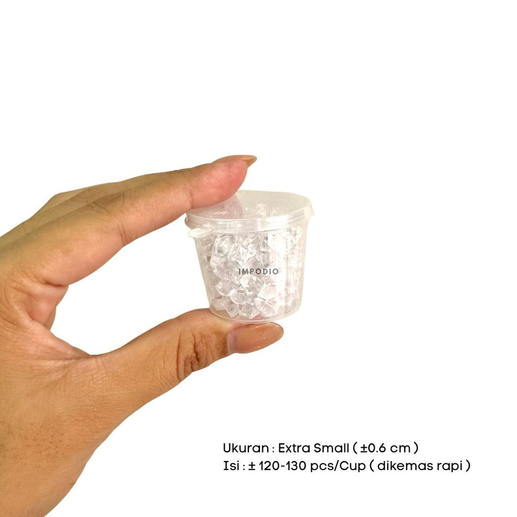 IMPODIO Kerikil es batu artificial Extra Small - ice cube fake props foto (PER CUP)