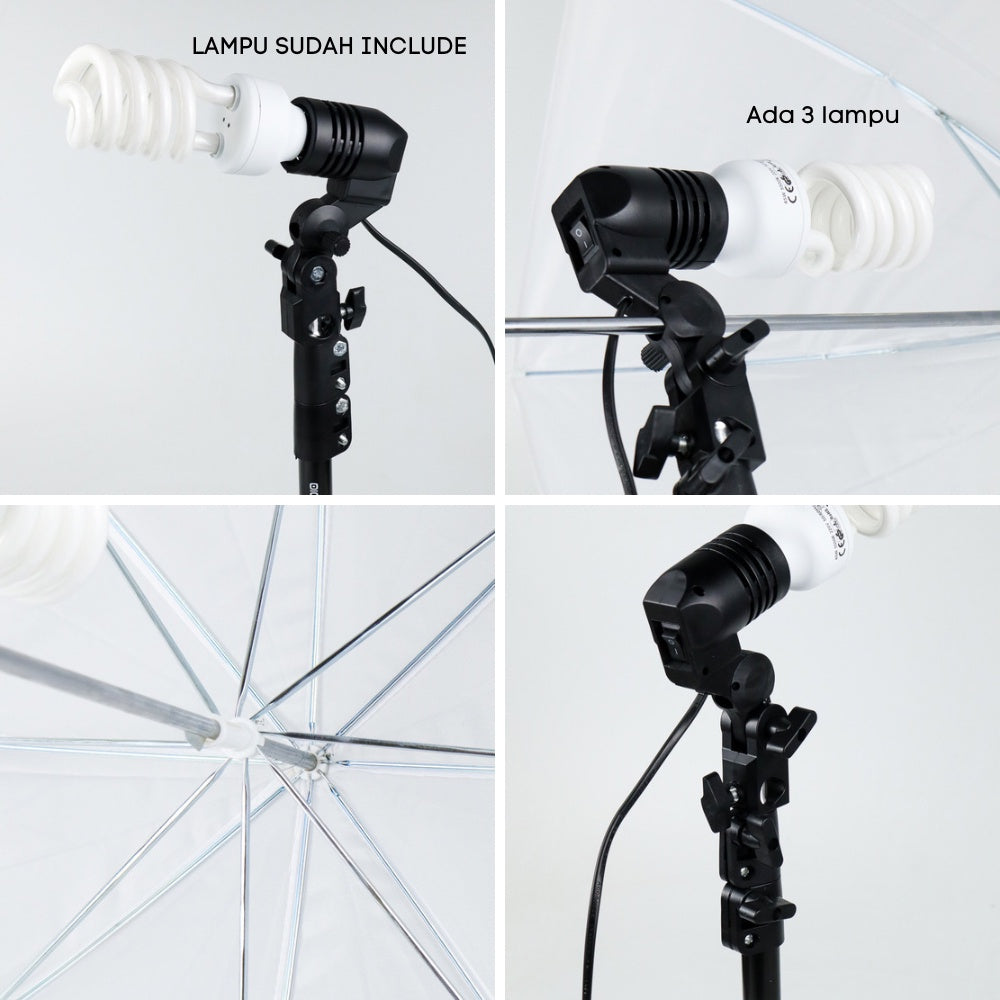 Paket lighting live streaming led 3 spot pasti terang banget