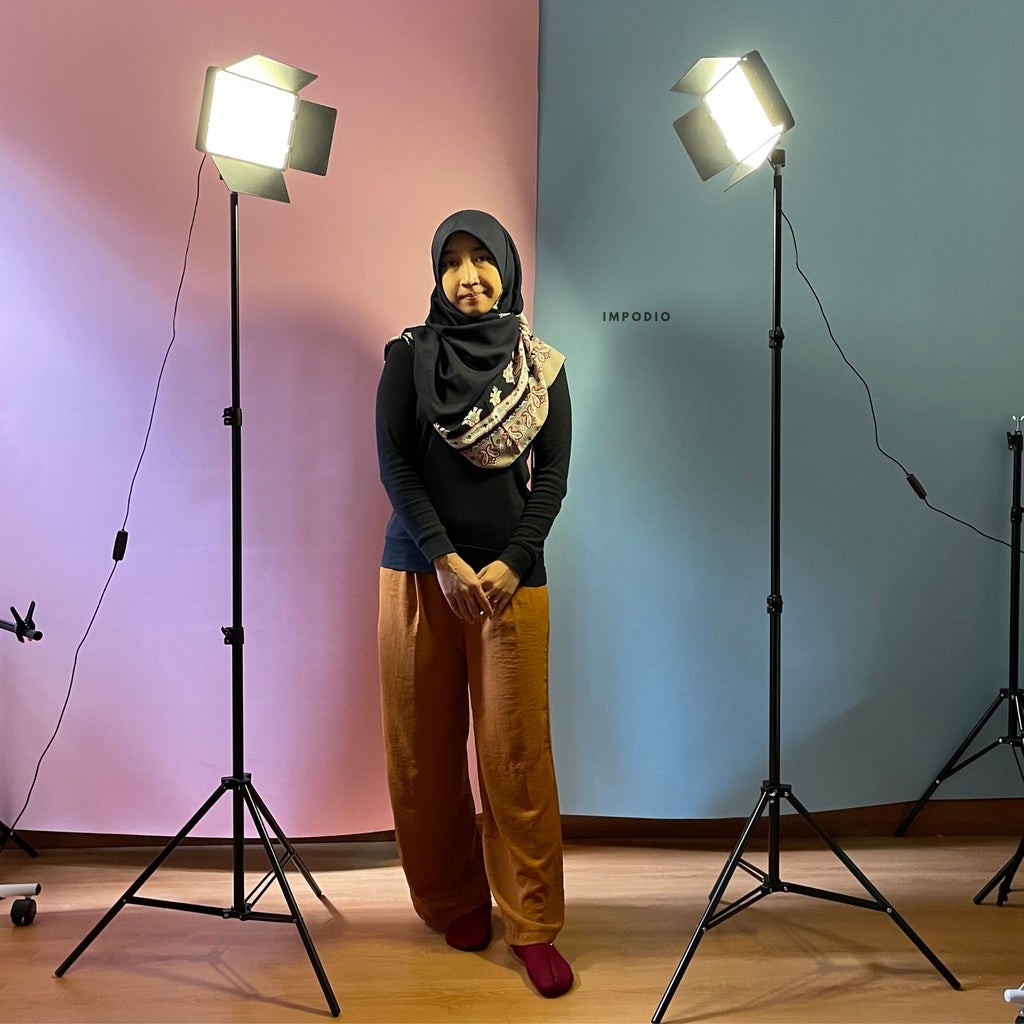 IMPODIO LED 11" Lampu Fotografi Live Streaming Foldable + Stand 2M