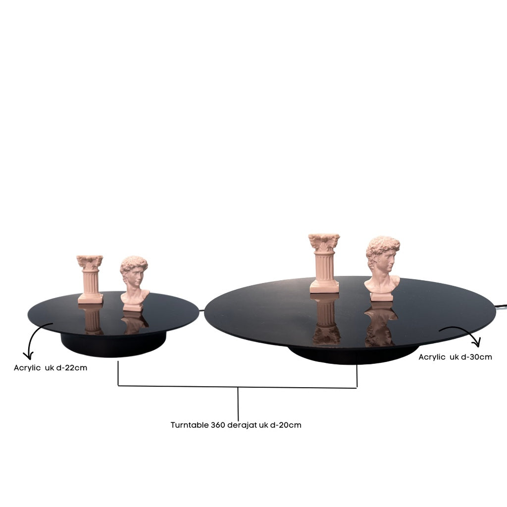 IMPODIO Acrylic Hitam dan Putih 2mm uk 22 dan 30 cm props foto