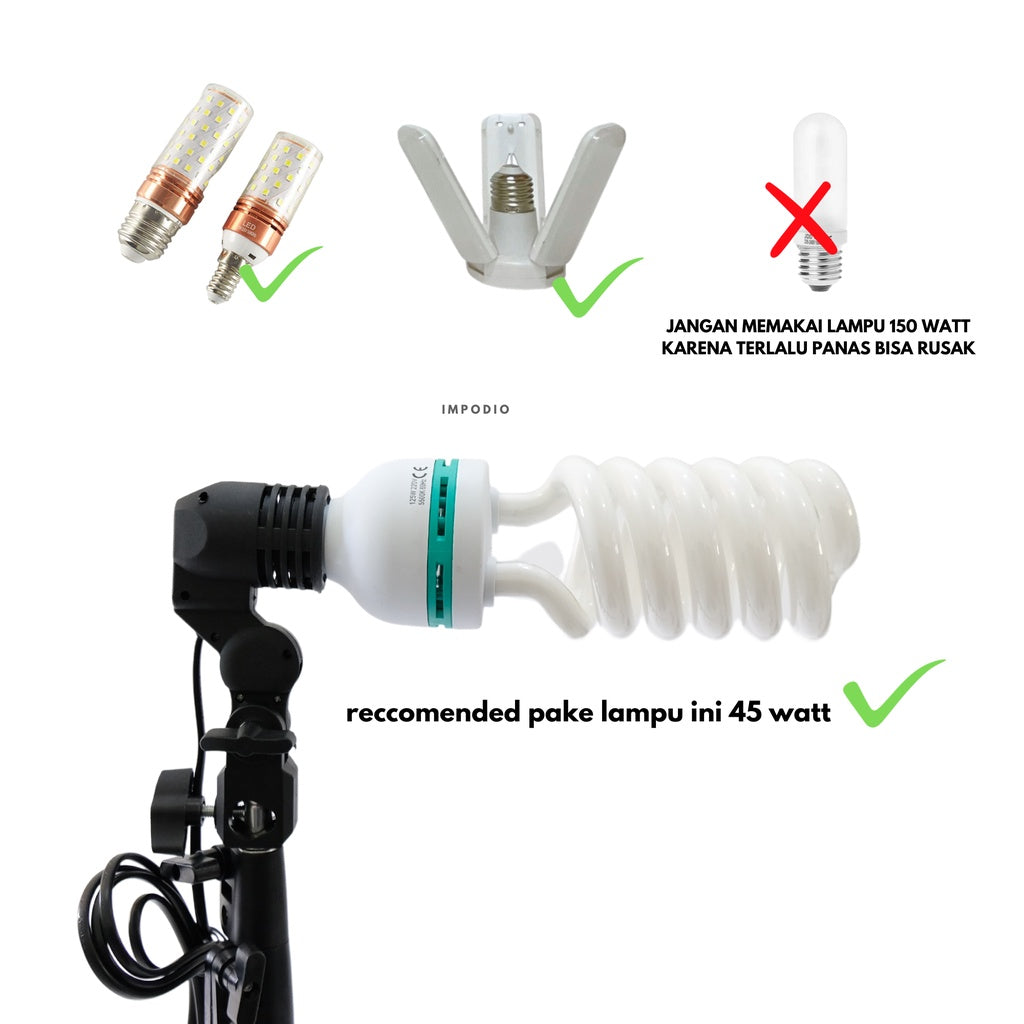 IMPODIO Lamp holder E27 + Stand 200cm