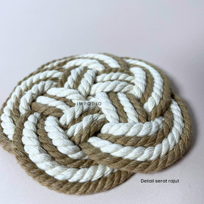 IMPODIO Flowers coaster rajut - food product photo props - detail produk