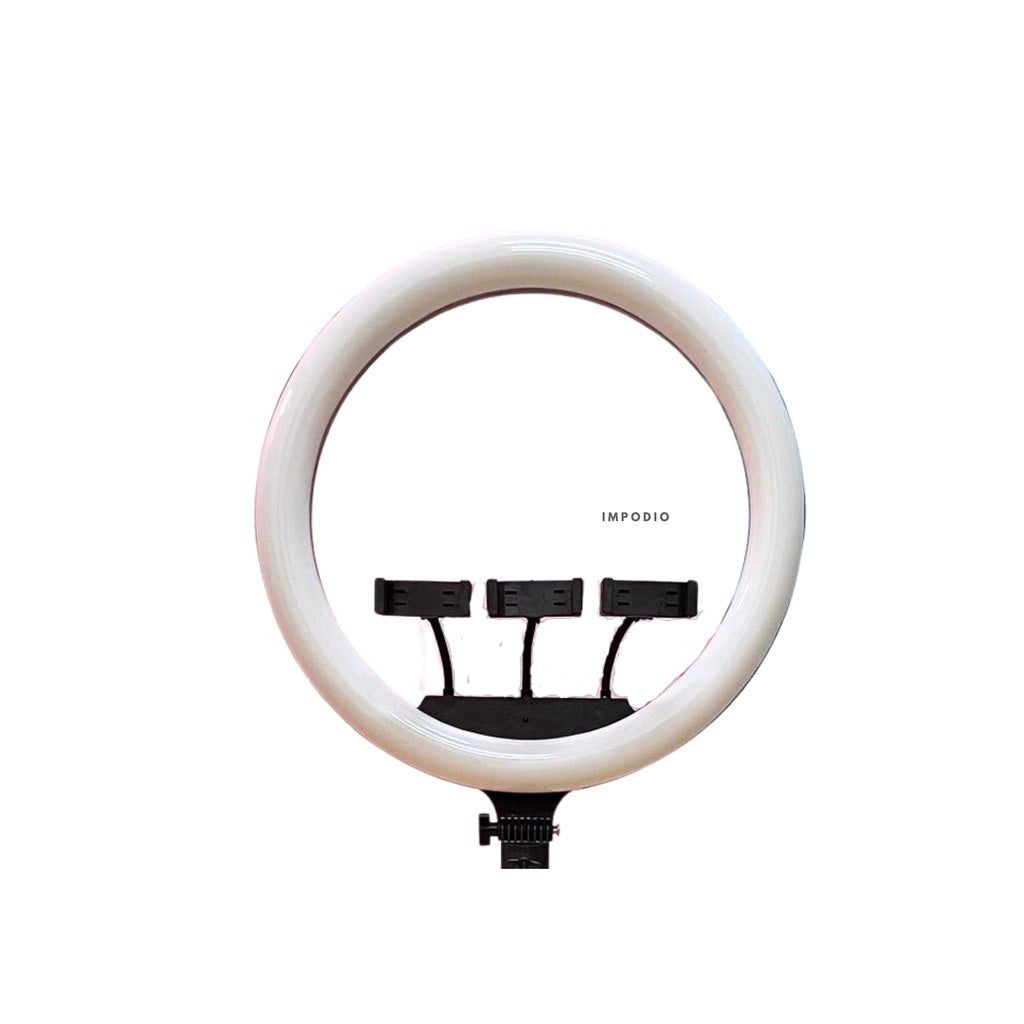 IMPODIO LED Ringlight Fotografi Live Streaming Jumbo 46 cm + Tripod - dalam penggunaan