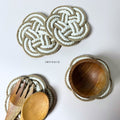 IMPODIO Flowers coaster rajut - food product photo props - tampak samping