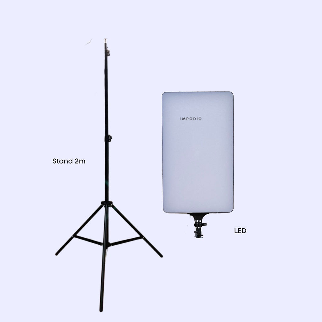 IMPODIO LED Lampu Fotografi Studio 24" High Quality + Tripod 2M
