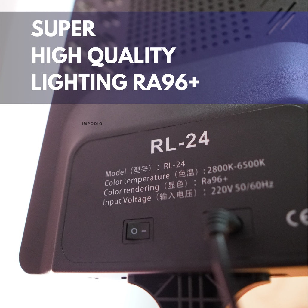 IMPODIO LED Lampu Fotografi Studio 24" High Quality + Tripod 2M