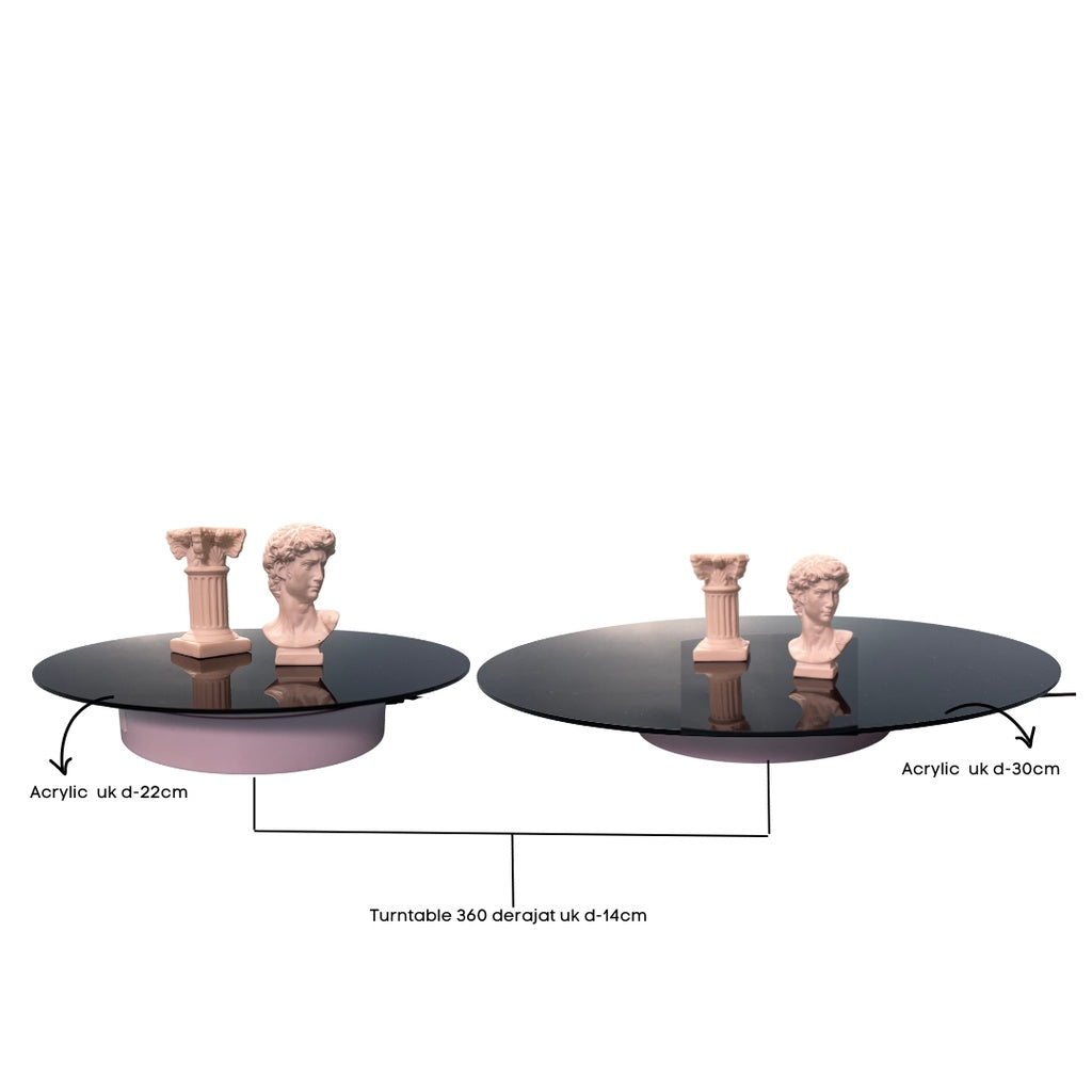 IMPODIO Acrylic Hitam dan Putih 2mm uk 22 dan 30 cm props foto