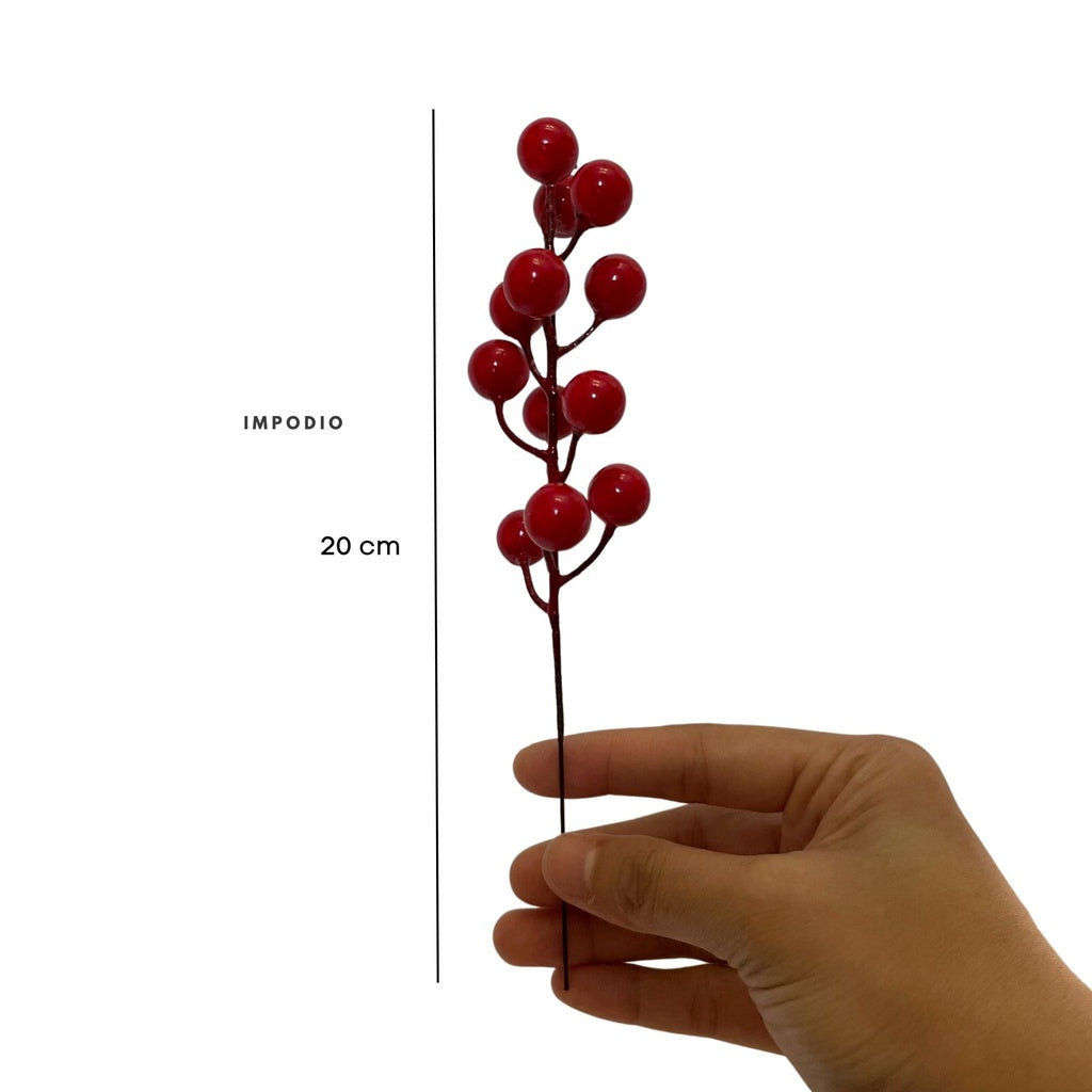 IMPODIO Hiasan tema natal crerry and pine branch - props foto