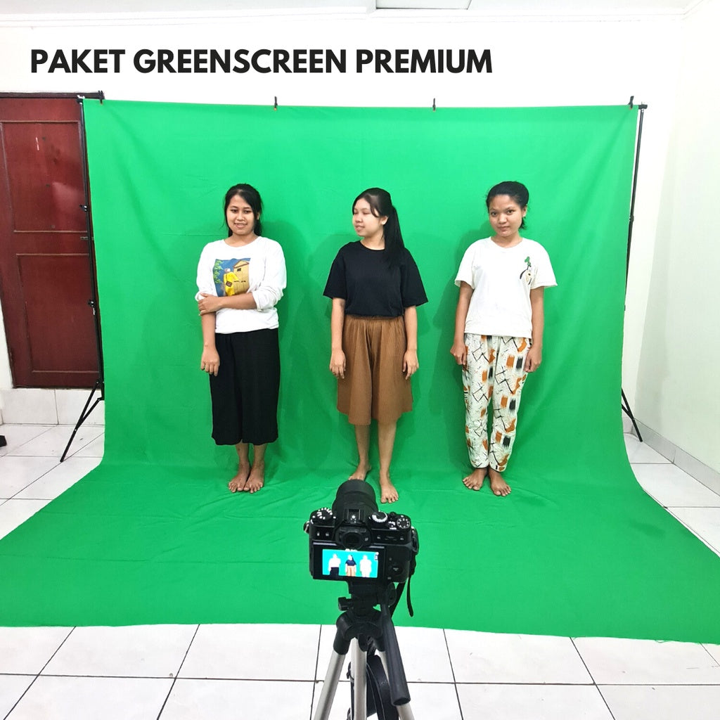 IMPODIO Kain hijau polos background greenscreen profesional grade 3x9m