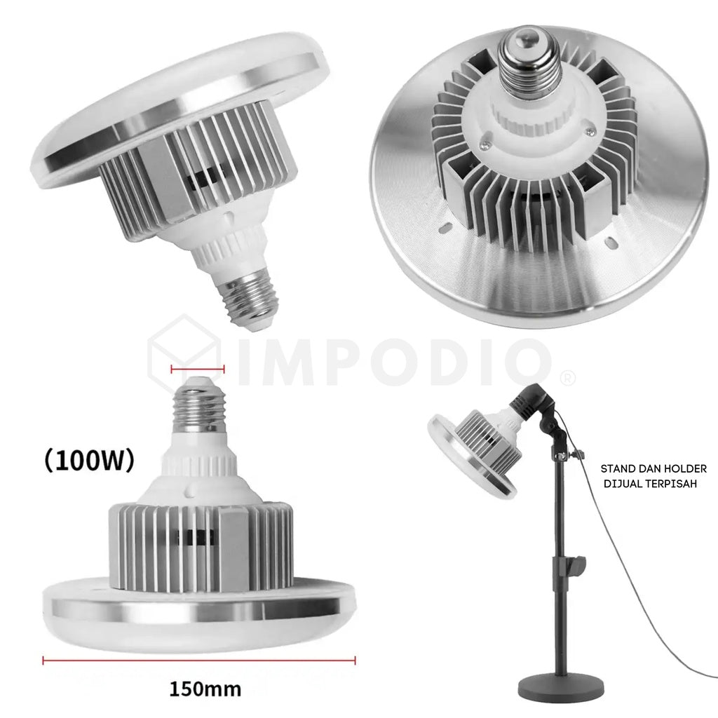 IMPODIO Lampu LED fill light Photography e27 85 watt dan 150 watt - dalam penggunaan