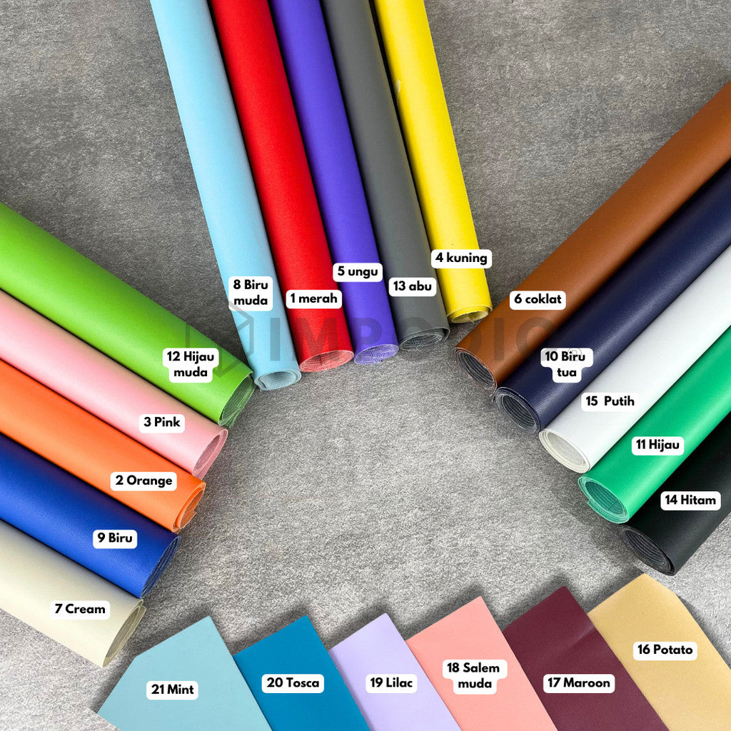 [PROMO] Ukuran 50x70cm background warna polos - bahan kulit sintetis - waterproof awet lengkap