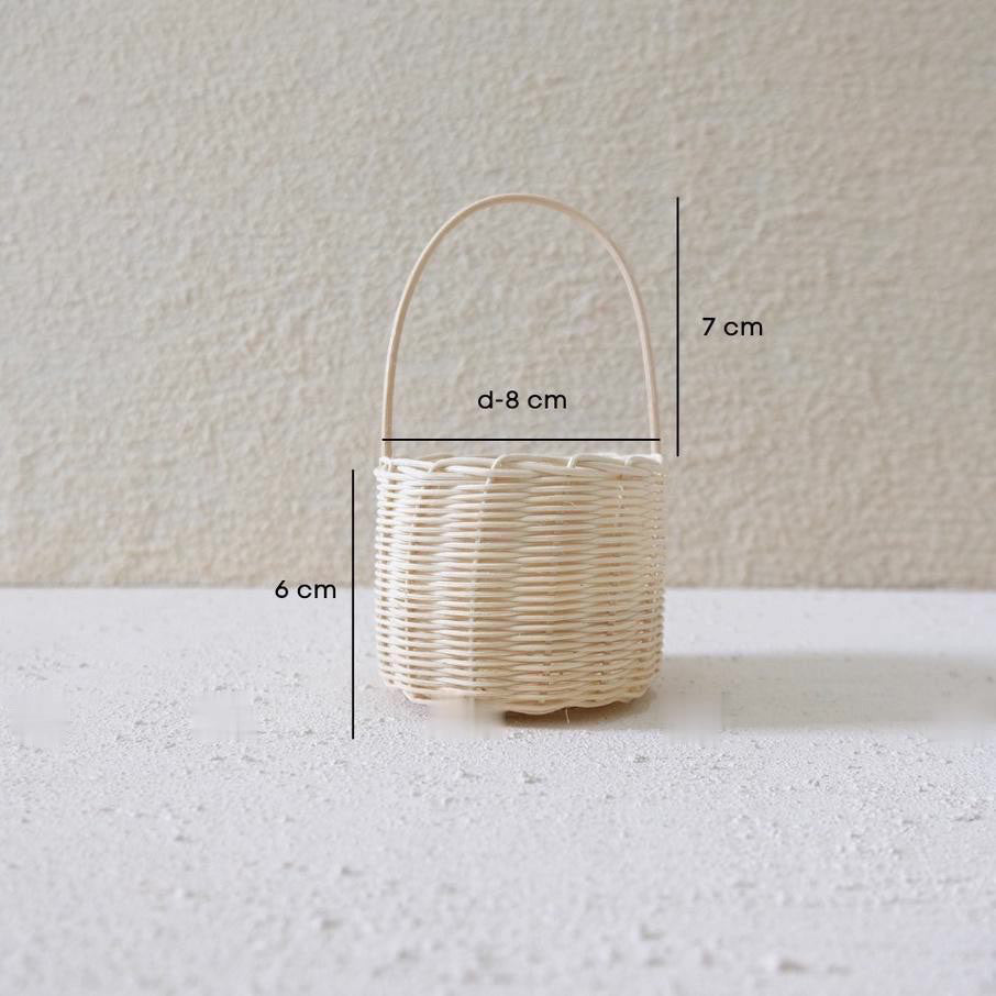 IMPODIO mini basket – keranjang rotan jinjing – 3 varian ukuran kecil - lifestyle
