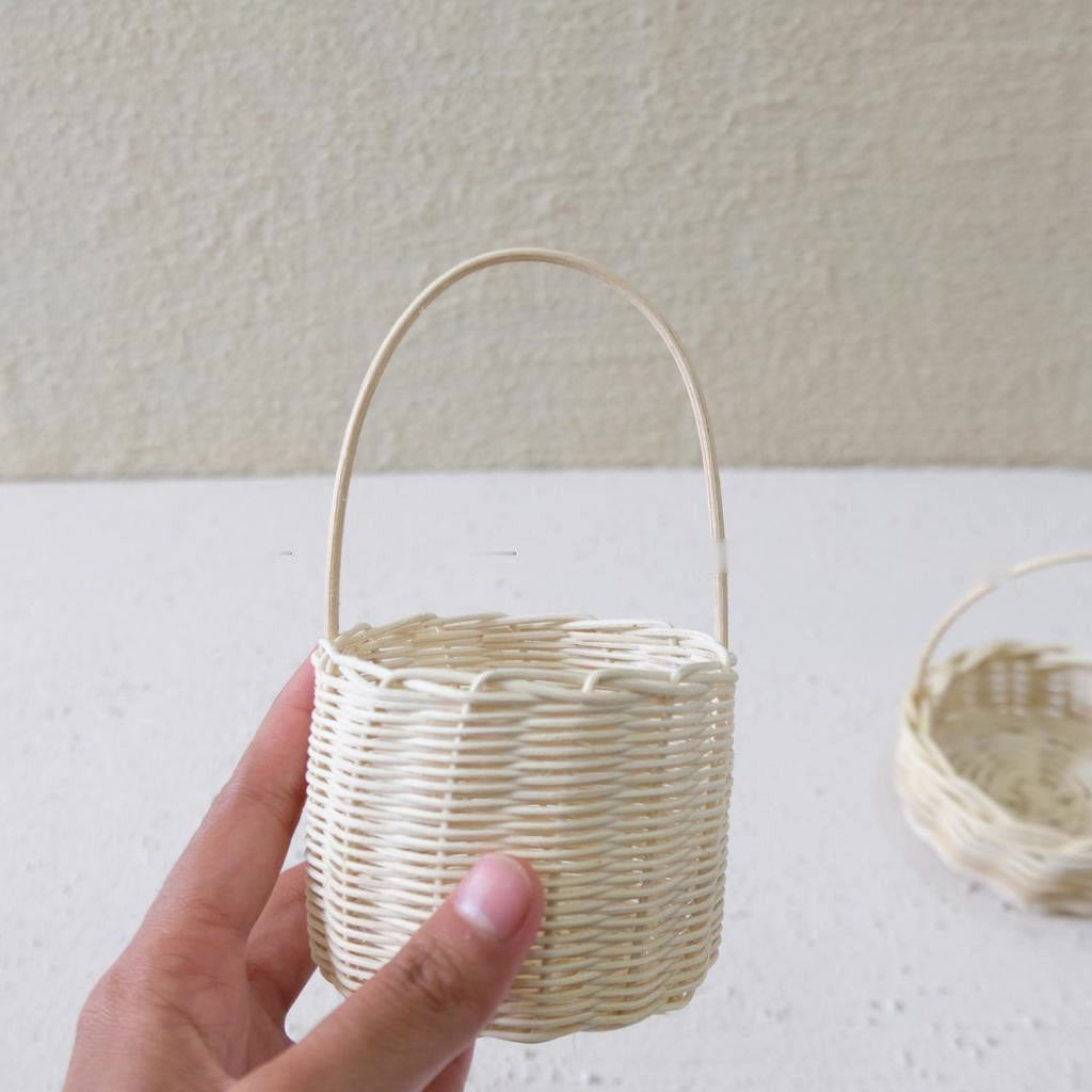 IMPODIO mini basket – keranjang rotan jinjing – 3 varian ukuran kecil - close up