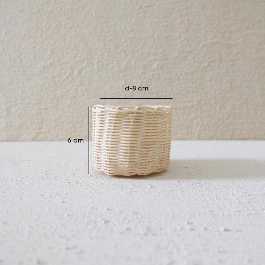 IMPODIO mini basket – keranjang rotan jinjing – 3 varian ukuran kecil - background putih