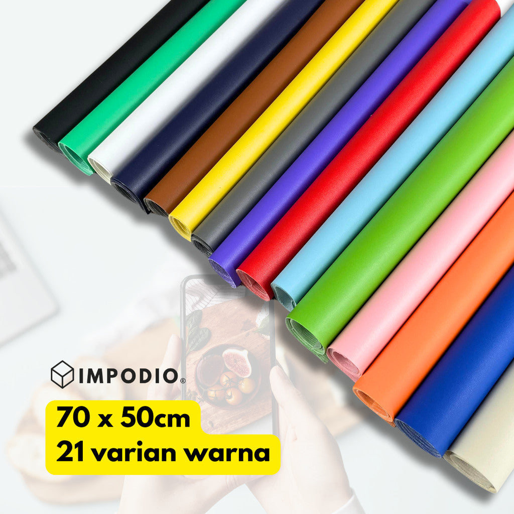 [PROMO] Ukuran 50x70cm background warna polos - bahan kulit sintetis - waterproof awet lengkap