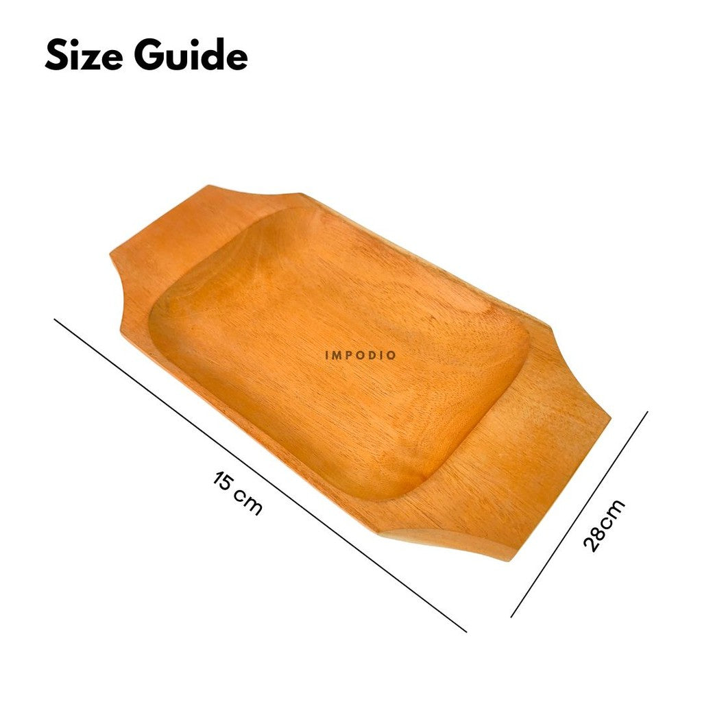 IMPODIO Nampan Kayu – Baki Kayu design mewah ukuran 38x20cm - packaging