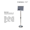 IMPODIO Banner Standing Stainless Ukuran A4 -  Sign Petunjuk / Media Promosi