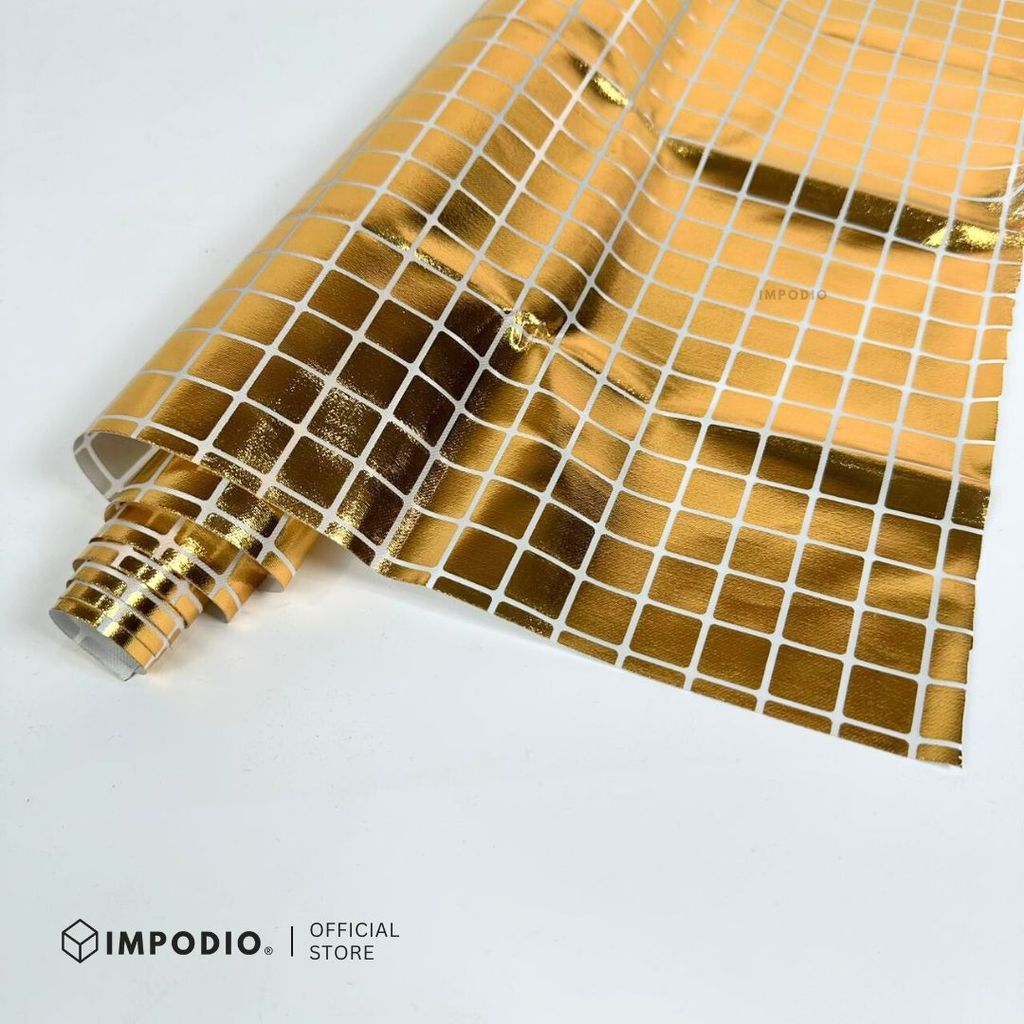 IMPODIO Background Foto Produk Gold Disco Grid 40x90cm - Backdrop Foto Estetik Mewah - Properti Konten Video Shimmer