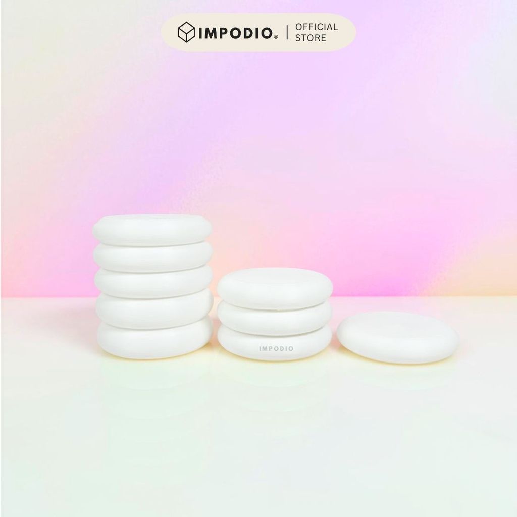 IMPODIO Set 3pcs Bubble Podium Minimalis - Props Foto Produk Aesthetic Puffy - Alas Foto Skincare Kosmetik Putih Durable
