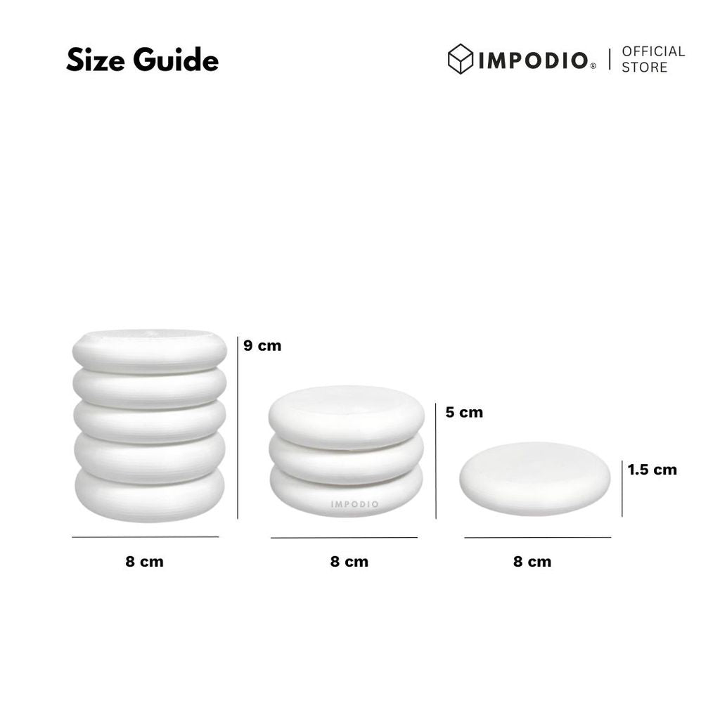 IMPODIO Set 3pcs Bubble Podium Minimalis - Props Foto Produk Aesthetic Puffy - Alas Foto Skincare Kosmetik Putih Durable