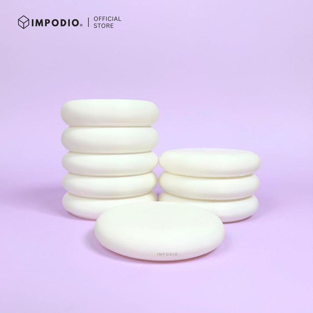 IMPODIO Set 3pcs Bubble Podium Minimalis - Props Foto Produk Aesthetic Puffy - Alas Foto Skincare Kosmetik Putih Durable