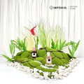 IMPODIO Rumput Onion Grass Artificial Estetik – Properti Foto Produk & - dalam penggunaan