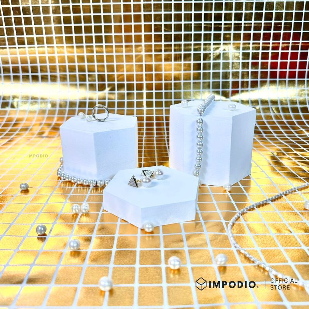 IMPODIO Background Foto Produk Gold Disco Grid 40x90cm - Backdrop Foto Estetik Mewah - Properti Konten Video Shimmer