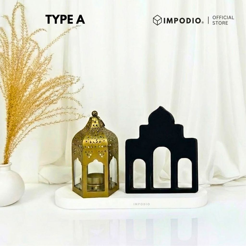 IMPODIO Siluet Masjid 3D Warna Warni - Properti Foto Produk Ramadhan - Ornamen Meja Lebaran Kayu Aesthetic