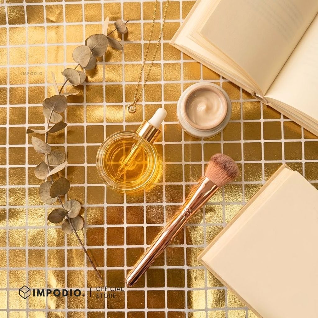 IMPODIO Background Foto Produk Gold Disco Grid 40x90cm - Backdrop Foto Estetik Mewah - Properti Konten Video Shimmer