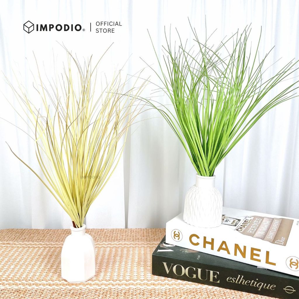 IMPODIO Rumput Onion Grass Artificial Estetik - Properti Foto Produk & Dekorasi Vas Bunga Meja Minimalis