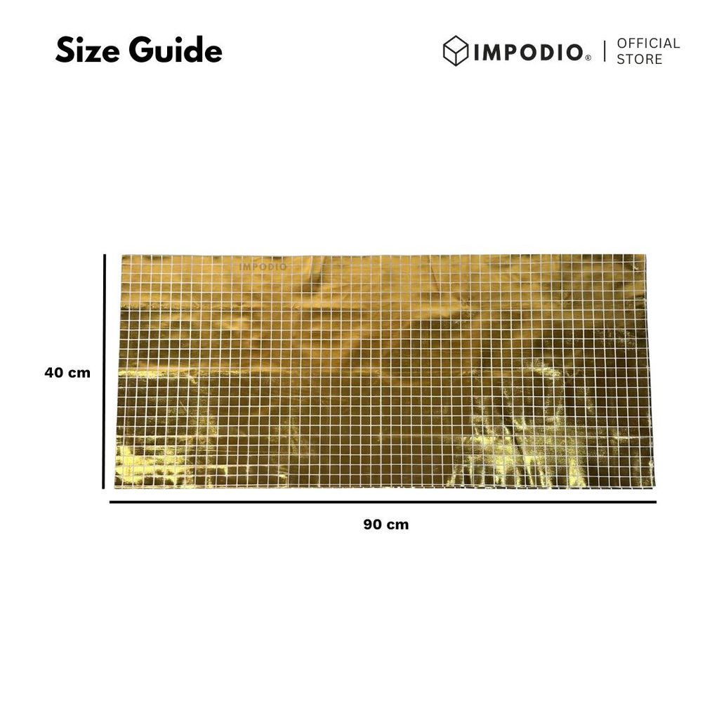 IMPODIO Background Foto Produk Gold Disco Grid 40x90cm - Backdrop Foto Estetik Mewah - Properti Konten Video Shimmer